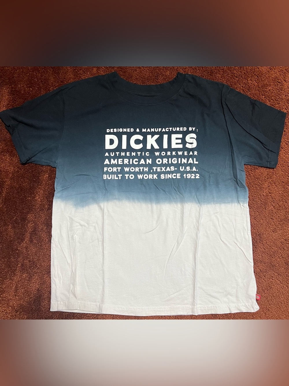 Dickies Navy to White Dip-Dye Graphic Short Sleeve Tee